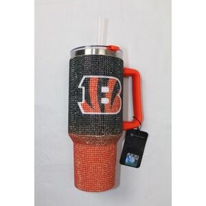 NFL Ombre Bling Colossal 40oz Tumbler Cincinnati Bengals Orange Brown New w. Tag